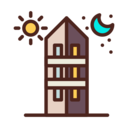 sun,building,architecture and city,moon,night,day,routine,homestay,i stay at home